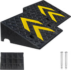 Rubber Curb Ramp, 6" Rise Height 2 Pack, Heavy-Duty 11000 lbs/5 T Capacity Threshold Ramps for Sidewalks, 17.13" L x 13" W Driveway Curb ramps with Deepened Anti-Slip Texture for Cars