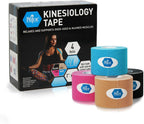 MED PRIDE Latex Free Kinesiology Tape Pack, 4 Uncut Rolls (2in X 16.4ft) Therapeutic Sports Tape for Knee Pain Muscle Support