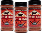 Plowboys BBQ Seasonings and Rubs – Award-Winning Championship Spice Blends for Grilling, Smoking, and Cooking (3 Pack, Bovine Bold, 12oz)
