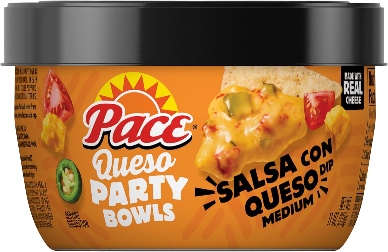 Pace Salsa Con Queso Dip, Cheese Dip, 11 oz Microwavable Bowl