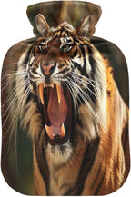 Wild Tiger Hot Cold Water Bottle with Fleece Cover PVC Hot Water Bag 2 Liter