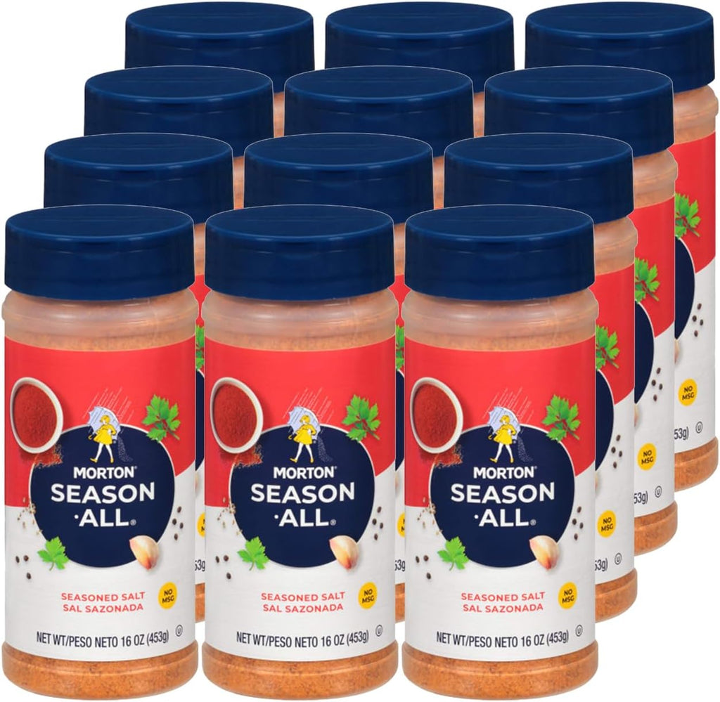 Morton Season-All Seasoned Salt, (16 oz), 12-Pack, Perfect for Cooking, Seasoning & Flavoring