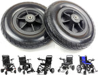 7 inch Wheelchair Wheels,7" Polyurethane Replacement Wheel Caster for Portable and Lightweight Electric Wheelchairs,5/16" (8 mm) Bearing,Shaft Height 57MM, Universal Replacement Parts(1Pr,Black)