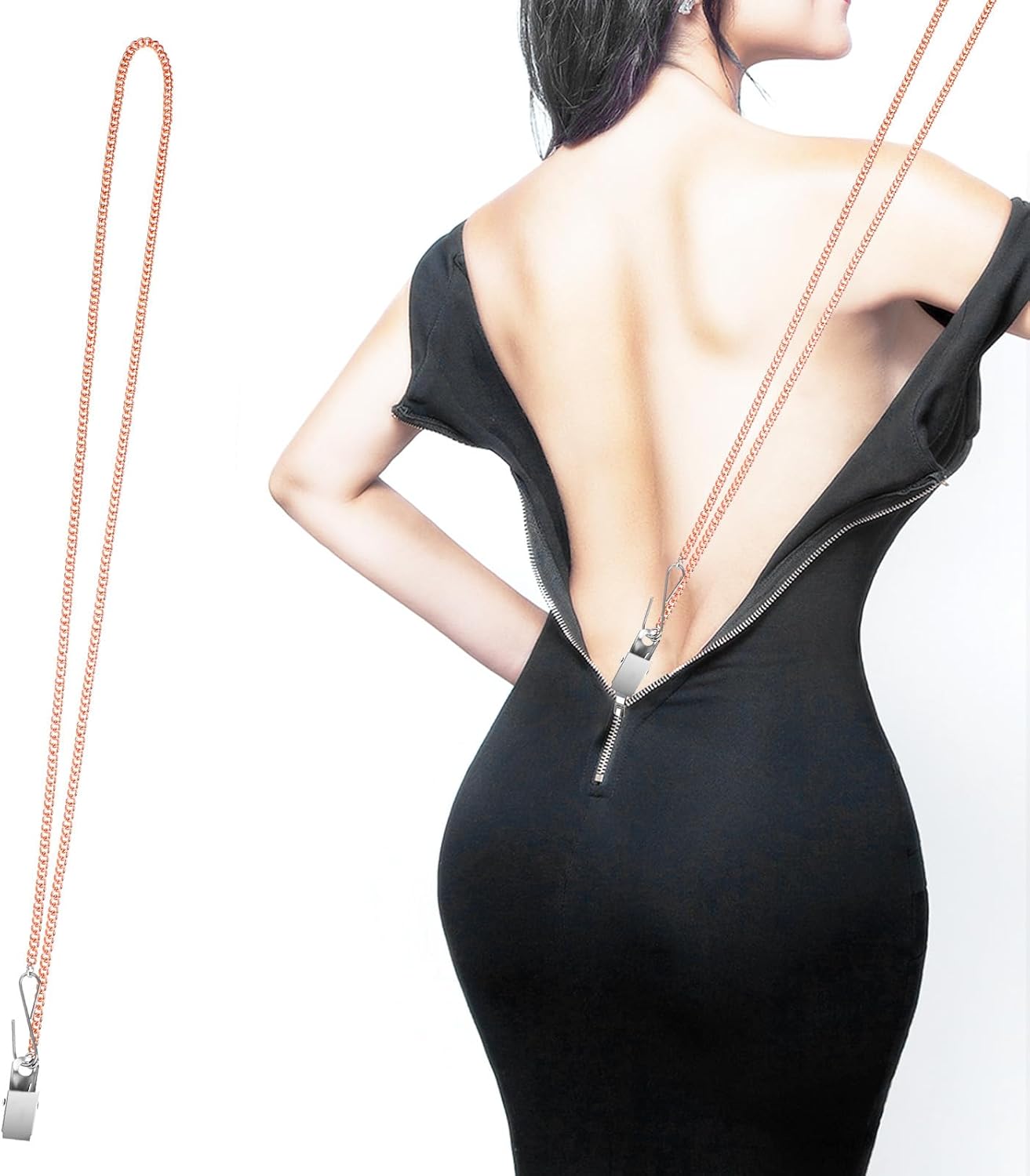 XLIUAX Zipper Helper for Dress and Boots, Zipper Puller Zip with Hook and Clip Zipping Up Down Dress Yourself Clothing Assistant Aid Tool for Coat Tight Skirt Boots