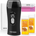 Digital Honey Wax Kit for Women's Hair Removal - Roll On Warmer with 2 Cartridges and 100 Wax Strips