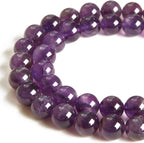 45pcs 8mm Amethyst Beads Natural Gemstone Beads Round Loose Beads for Jewelry Making