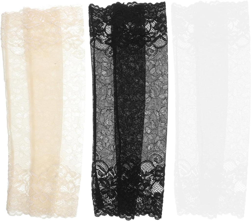SUPVOX Lace Breathable Elastic Arm Sleeves for Women Sun Protection Sleeve with Elbow Brace Lightweight Floral Pattern Sunblock Sleeves for Outdoor Activities Like Cycling and Golf