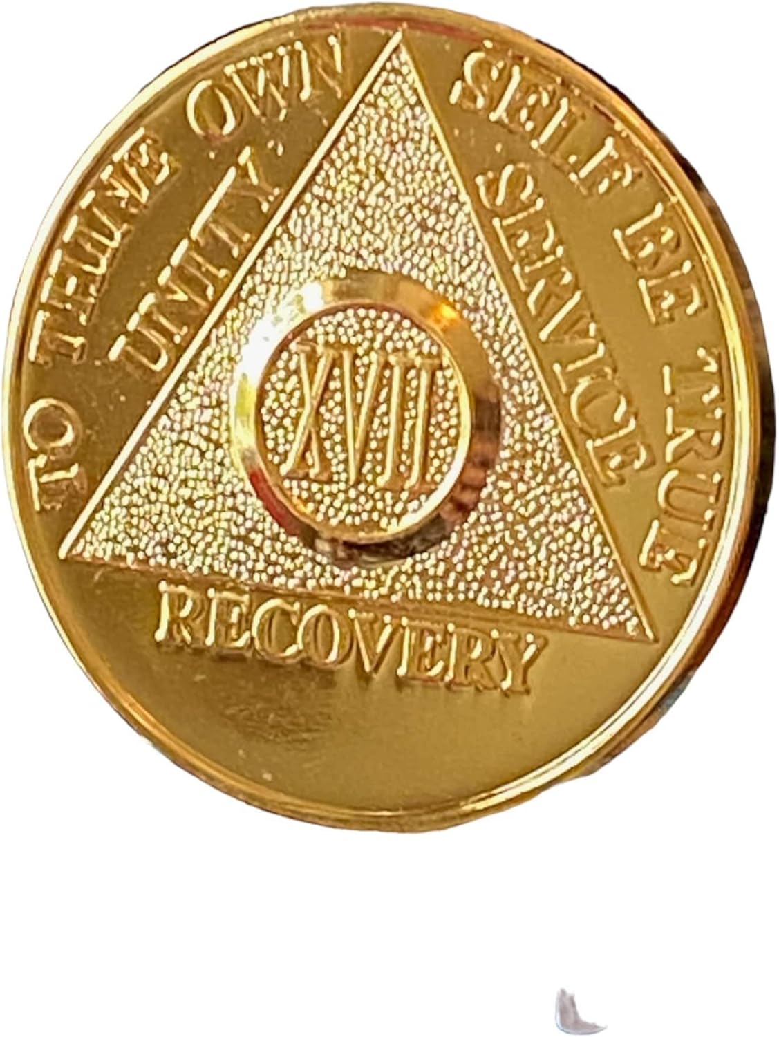 46 Year AA Medallion Glossy Gold Color Sobriety Chip
