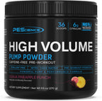PEScience High Volume Stim-Free Pre-Workout Pump Powder, Caffeine-Free with L-Citrulline & L-Arginine Nitrate, Non-Stim Preworkout for Men and Women - 36 Scoops, Guava Pineapple Punch
