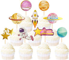Ercadio 36 Pack Space Astronaut Cupcake Toppers Space Girl Moon Rocket Planet Cupcake Toppers Earth Planet Cupcake Picks Space Theme Gender Reveal Birthday Shower Party Supplies