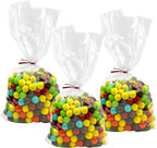 Morepack Flat Bottom Cellophane Bags,100 Pieces 6x2x10 Inches Clear Cello Treat Bags With 100Pcs Twist Ties (No Side Gusset)