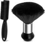Barber Brush and Neck Duster Set - 2 Piece Professional Barber Brush Neck Duster for Hair Cutting, Cleaning, Hair Stylist Tools and Salon Supplies