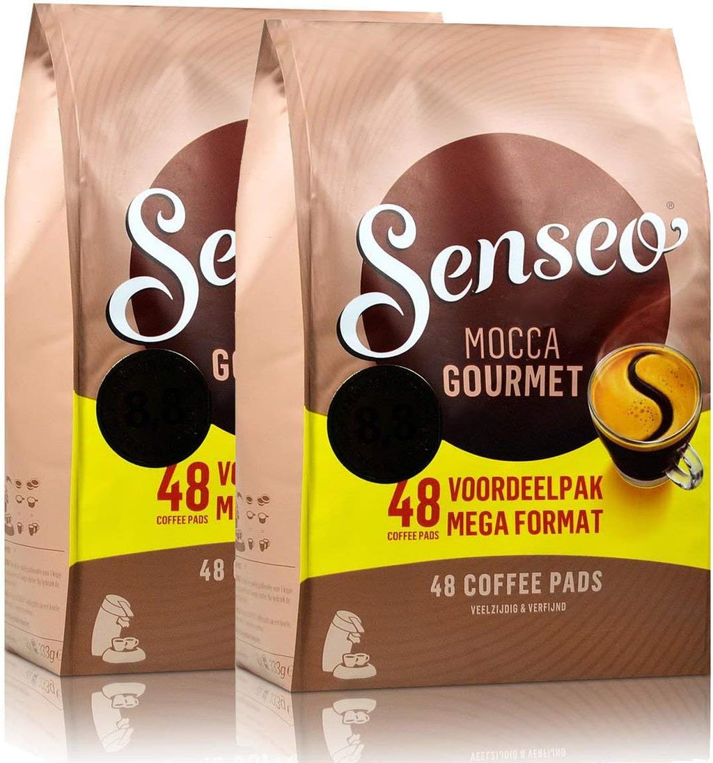 Senseo Mocca Gourmet Light Roast Coffee Pods – 96 Count (2 Packs) – Silky & Smooth Flavor with Rich Crema – Single-Serve Coffee Pads Compatible with Senseo & PeleCom Machines – Imported from the Netherlands