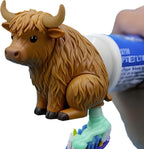 Hilarious Poop Toothpaste Dispenser - Cow & Dog Butt Themed Toothpaste Topper, Fun Bathroom Accessory for Kids and Adults (Brown Cow)