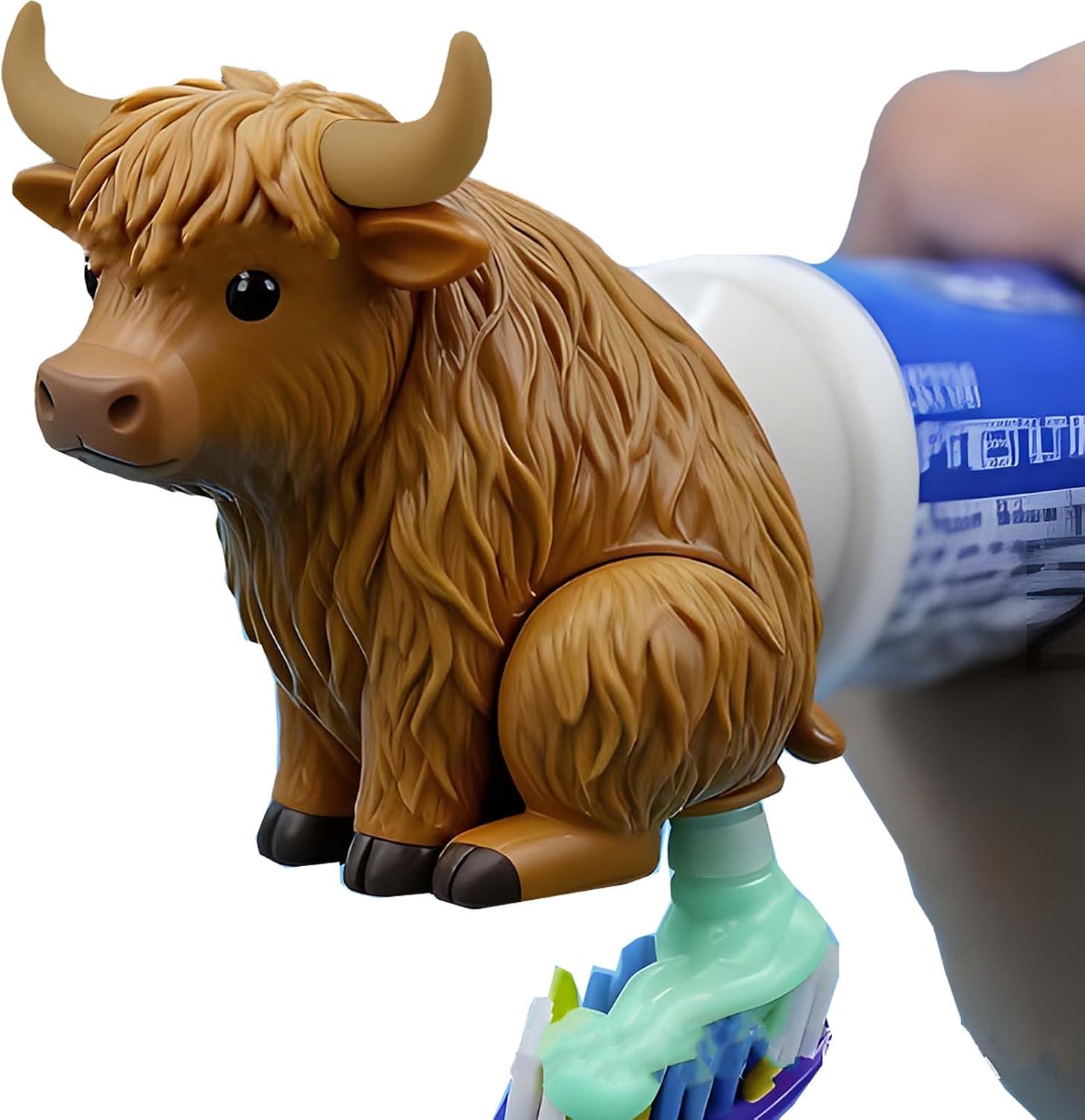 Hilarious Poop Toothpaste Dispenser - Cow & Dog Butt Themed Toothpaste Topper, Fun Bathroom Accessory for Kids and Adults (Brown Cow)