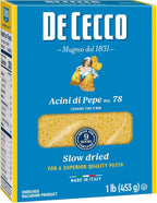 De Cecco Acini Di Pepe No. 78 Pasta, 16 Oz, Authentic, Slow Dried, Made with Semolina and Durum Wheat, Versatile Pasta for Sauces & Recipes, Made in Italy
