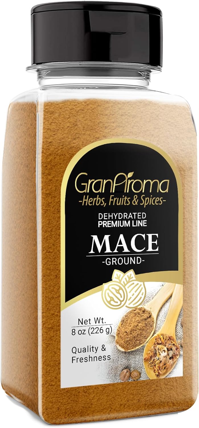 GranAroma Ground Mace, 8 oz, Warm Spice, From Nutmeg, Curries & Desserts