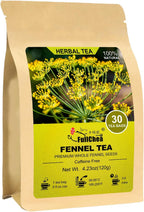 FullChea - Fennel Tea Bags, 30 Teabags, 4g/bag - Premium Whole Fennel Seeds - Non-GMO - Caffeine-free - Helps Improve Digestion & Immune System