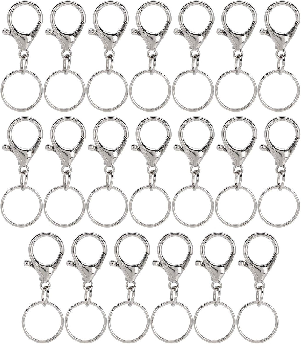 20Pcs Lanyard Snap Hook, Keychain Hooks for Lanyard, Key Chain Hook Accessories, Suitable for Making Lanyards, Key Chains, Zipper Handles, Etc (21 * 35mm prawn Buckle with 22mm Inner Diameter