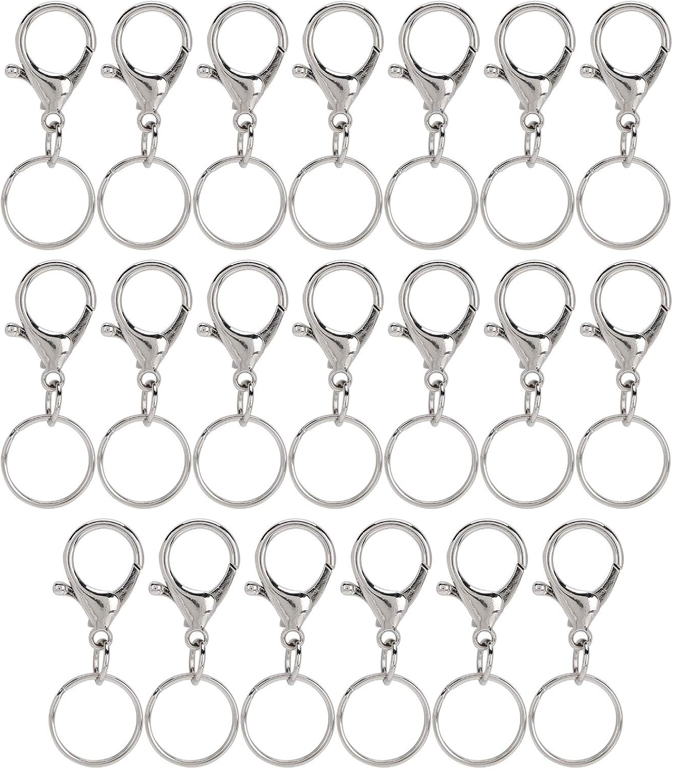 20Pcs Lanyard Snap Hook, Keychain Hooks for Lanyard, Key Chain Hook Accessories, Suitable for Making Lanyards, Key Chains, Zipper Handles, Etc (21 * 35mm prawn Buckle with 22mm Inner Diameter