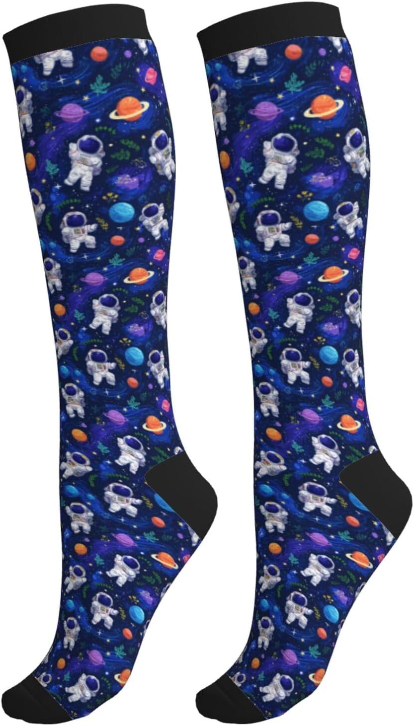 Compression Socks Knee High Support Socks Women Circulation Stockings for Athletic Running Cycling Flying