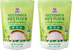 52USA Glutinous Rice Flour 32 Ounce (Basic), 2 Pound (Pack of 2), Rice Flour for Baking or Cooking, Product of THAILAND, All Natural White Rice Flour, Vegan, With Bag