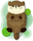 Microwave Heating Pad for Cramps Pain Relief, 15 * 8" Cozy Plush Microwavable Heating Pads for Back, Neck Shoulder, Cute Otter Microwave Stuffed Animal with Washable Cover,Unscented