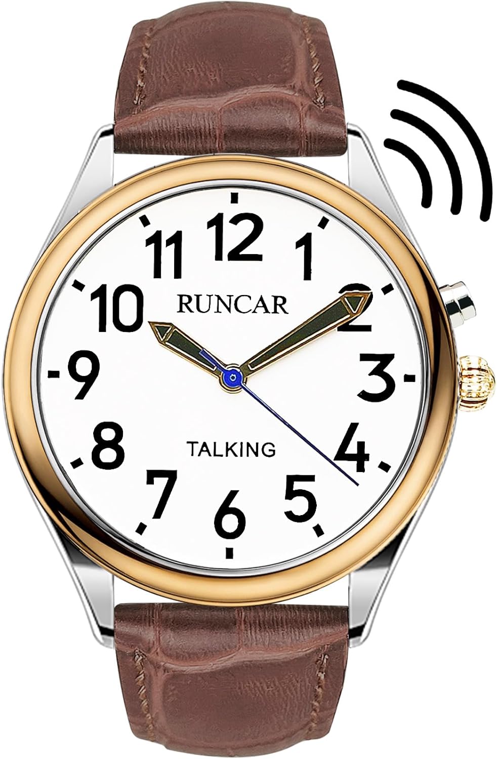 Atomic American English Talking Watch Speaks Clear and Loud Time, Date and Alarm time Perfect for Senior,Visually impaired or Blind People (Mens)