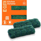 E-Cloth Kitchen Dynamo, Premium Microfiber Non-Scratch Kitchen Dish Scrubber Sponge, Ideal for Dish, Sink and Countertop Cleaning, 100 Wash Guarantee, Green, 2 Pack
