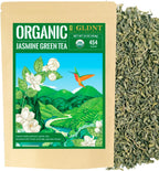 GLDNT Organic Jasmine Green Tea, Organic Jasmine Green Tea Loose leaf with Delightful Aroma, Delicate and smooth Flavor, Hot & Iced Tea, 16 Ounce
