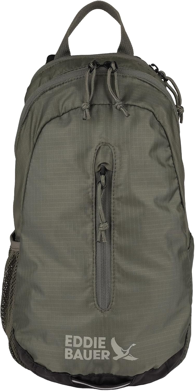 Eddie Bauer Stowaway Packable Sling Bag | Foldable | Travel | Outdoor | Lightweight | Compact | Everyday Carry | Ripstop Nylon | 10L - Spruce Green