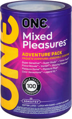 ONE Condoms Mixed Pleasures | Variety Latex Condom Pack 100 Pack