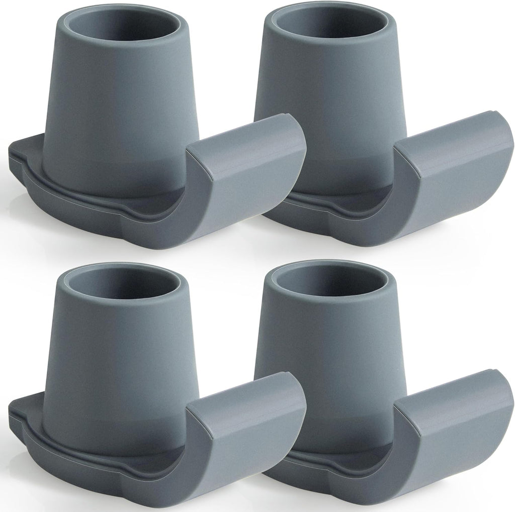 Walker Ski Glides for Folding Walkers, Universal Walker Feet Glides & Sliders, Walker Skids or Slides, Walker Accessories for Seniors, Easy Replacement Walker Attachments (4 Pack, Gray)