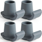 Walker Ski Glides for Folding Walkers, Universal Walker Feet Glides & Sliders, Walker Skids or Slides, Walker Accessories for Seniors, Easy Replacement Walker Attachments (4 Pack, Gray)
