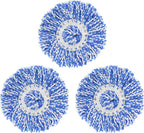 3 Pack 360° Spin Magic Mop Replacement Head, Round Shape Standard Size Microfiber Mop Head Refills for Hurrica Mopnado EGOFLEX Hapinnex Casabella and Other Brands