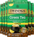 Twinings Green Tea with Lemon Individually Wrapped Bags, 20 Count (Pack of 6), Zesty Citrus Aroma & Flavour, Caffeinated, Enjoy Hot or Iced, 120 Teabags