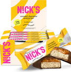Nick’s Protein Bars Chocolate Caramel – 12-Count Box | Protein-Packed Snack, Low Calories, Low Carbs, Keto Friendly, No Added Sugar (12 bars x 50g)