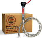 TRADESAFE Handheld Eye Wash Station OSHA Approved - Emergency Eye Wash Station, Single Head Drench Hose Eyewash Station, Wall and Deck Mounted Eye Wash Station, OSHA and ANSI Compliant