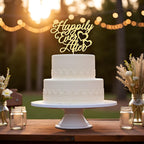 Kaoenla Happily Ever After Cake Topper-Gold Glitter Cake Topper for Wedding,Engagement,Bridal Shower, Vow Renewal,Anniversary Party Decoration Supplies （Golden Love）