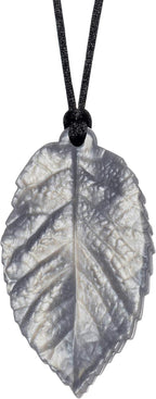 Munchables Chewable Leaf Pendant - Sensory Chew Necklace for Girls (Silver)