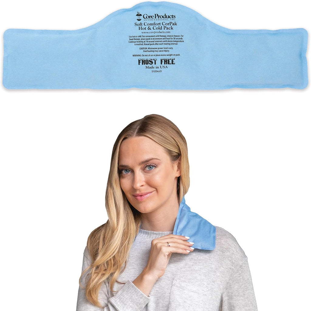 Core Products Soft Comfort CorPak – Reusable Hot & Cold Therapy Pack, Ice Pack for Injuries, No-Frost Compress for Muscle, Back & Joint Pain Relief – 6" x 20", Made in USA