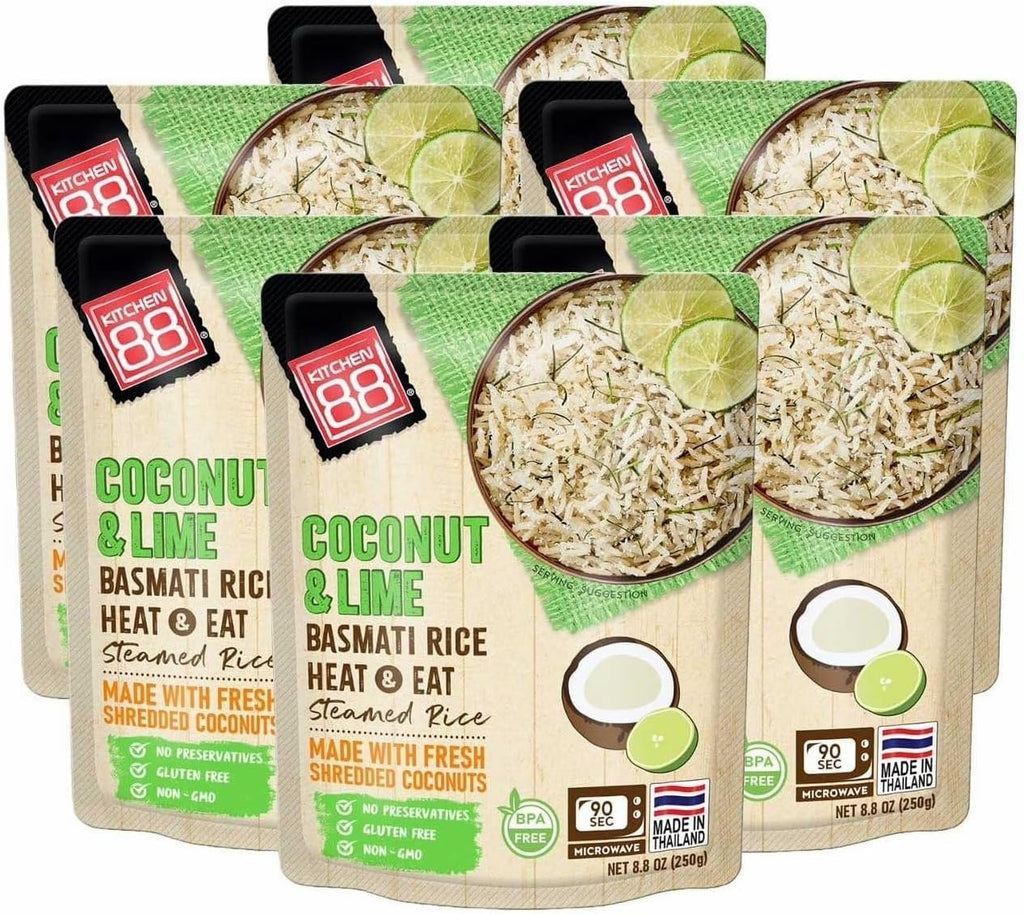 Kitchen 88 Coconut Lime Rice, 8.8 oz., Ready in 90s (52.8 oz)