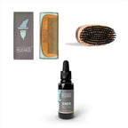 Beard Comb, Brush and Beard Oil Set, Beard Grooming Kit (Tobacco & Oud)