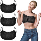 100 Pieces Disposable Bras Disposable Brassieres Non-Woven Bra Beauty Black Brassieres for Sunless Spray Tan Spa Salon Top Garment Underwear