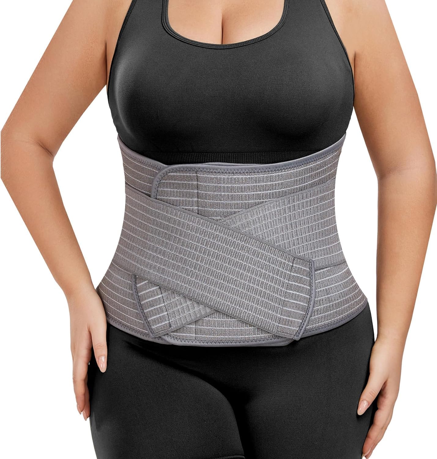 Abdominal Binder Post Surgery - Postpartum Belly Band Wrap | Post C Section Belly Binder Recovery Belt | Stomach Compression Hernia Belt For Men or Women After Pregnancy, Hysterectomy (Large/X-Large)