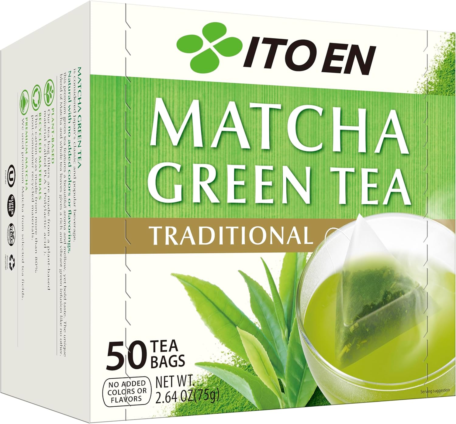 Ito En Traditional Matcha Green Tea 50 Count Zero Calories, Caffeinated
