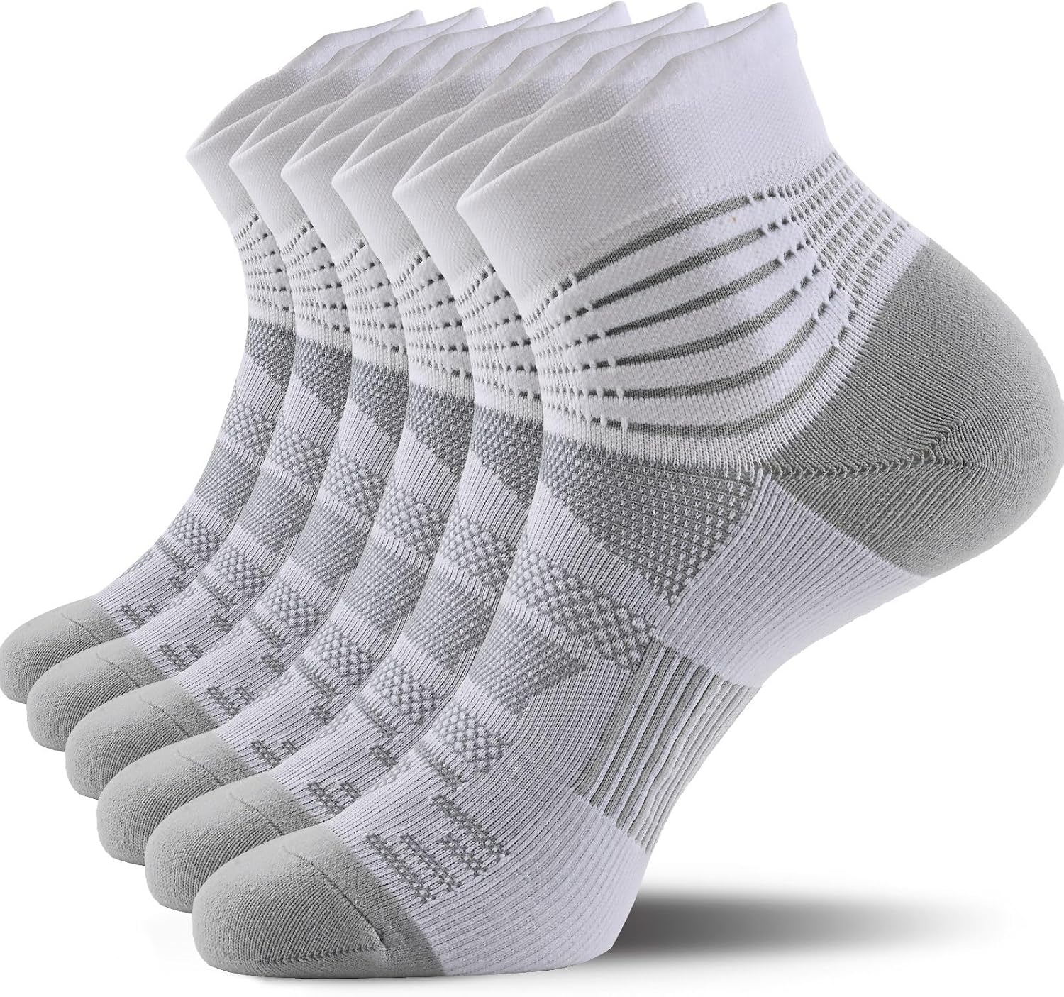 IRAMY Compression Ankle Support Socks Wicking Cushioned Athletic Plantar Fasciitis Relief Men Women 2/3/6 Pairs