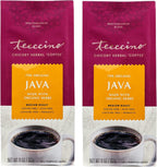 Teeccino Chicory Coffee Alternative - Java - Ground Herbal Coffee Caffeine-Free & Acid Free, Medium Roast, 11 Ounce (2 Pack)