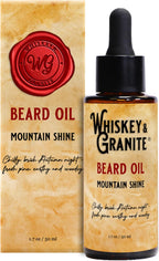 Whiskey & Granite Beard Oil – Made in USA - 100% Natural Beard Conditioner, 1.7 oz (Mountain Shine)
