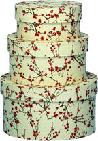 Sarah's Hat Boxes – Cherry Blossoms Decorative Gift Box Set of 3 | Elegant Reusable Storage Boxes for Gifts, Keepsakes, Jewelry, or Special Items | Unique Printed Design